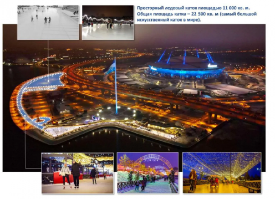 Жителям Петербурга показали, как будет выглядеть самый большой ледовый каток в мире у «Газпром Арены»